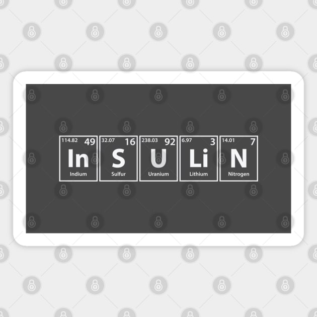 Insulin (In-S-U-Li-N) Periodic Elements Spelling Magnet by cerebrands